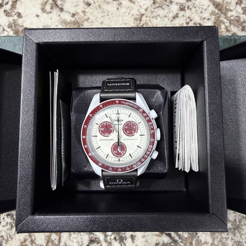 Omega Speedmaster With Red Accents Omega Speedmaster With Red Accents
